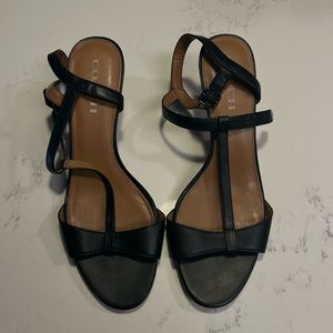 Coach T Strap Midi Black Sandal Heels